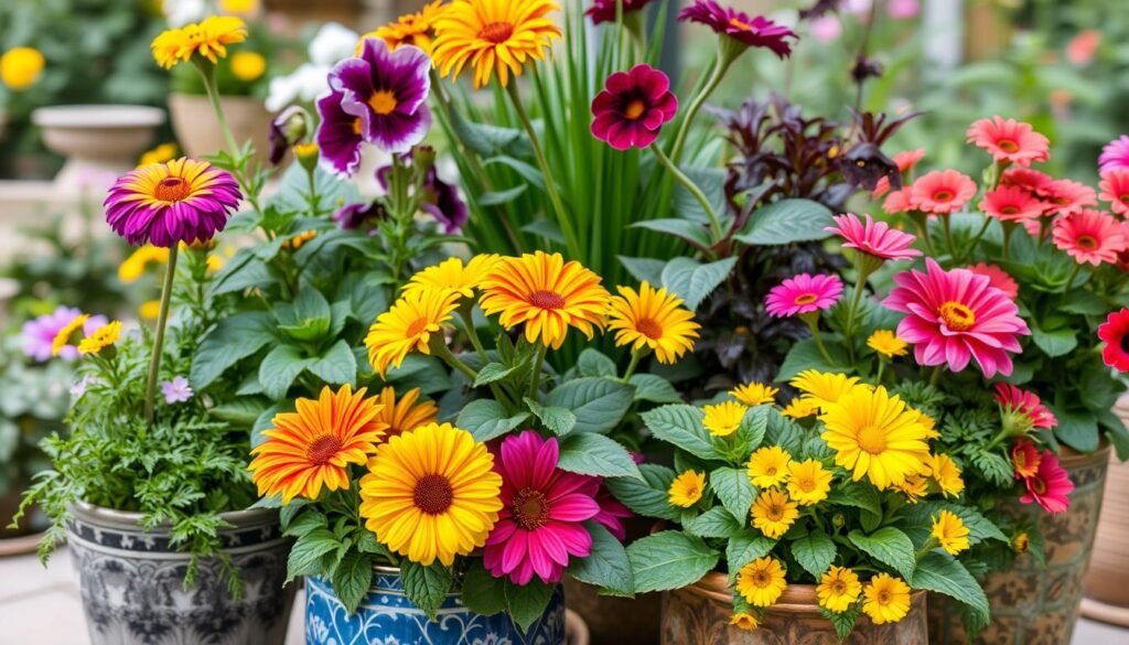 Blumenkombinationen im Topfgarten