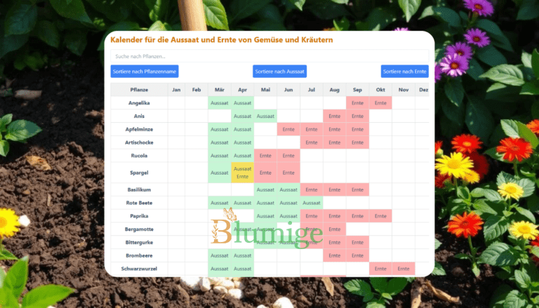 Kostenloser Aussaat kalender