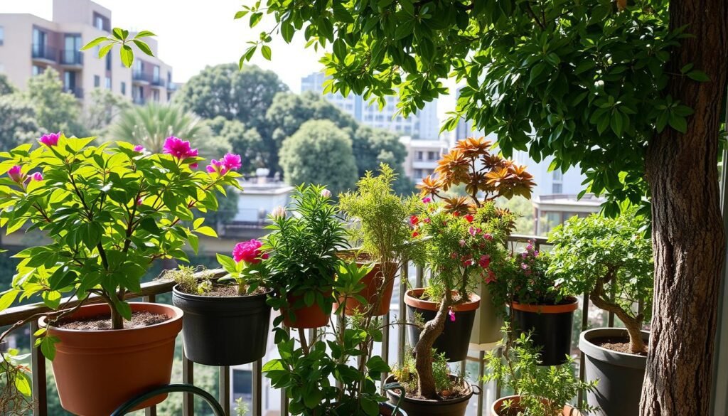 Bäume auf dem Balkon