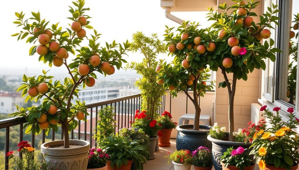 Obstbäume auf dem Balkon