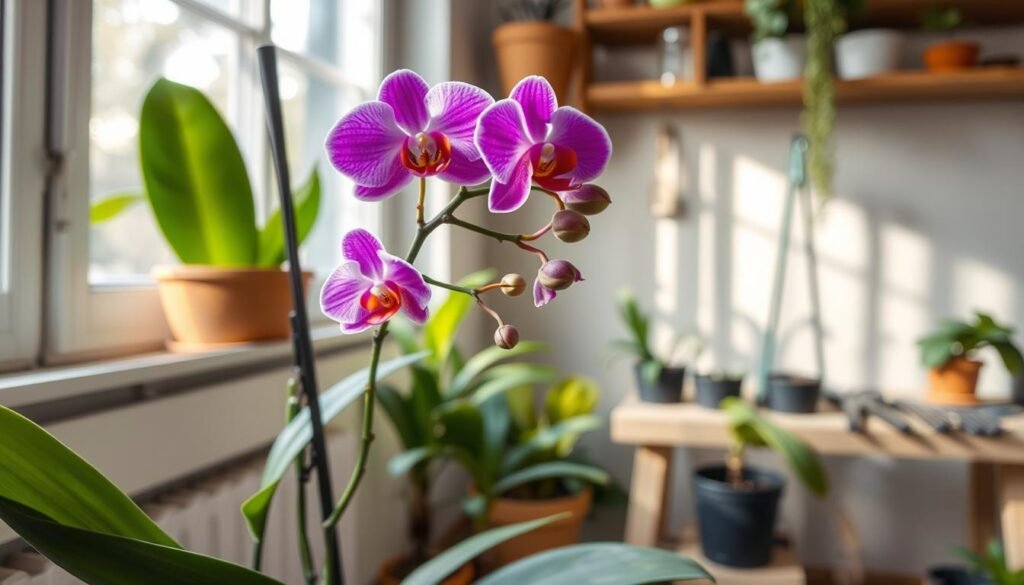 Orchidee pflege Blütenstängel