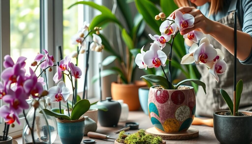 Orchideen pflegen beim Umtopfen