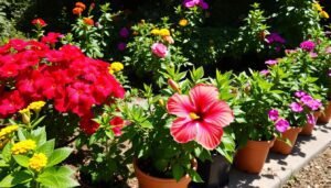 Winterharte Kübelpflanzen sonnig mit Gartenhibiskus