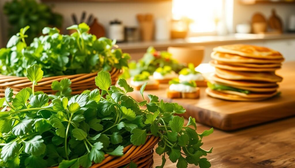 Kresse Ernte und Verwendung