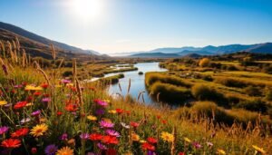 Landschaftsfotografie mit Blumen