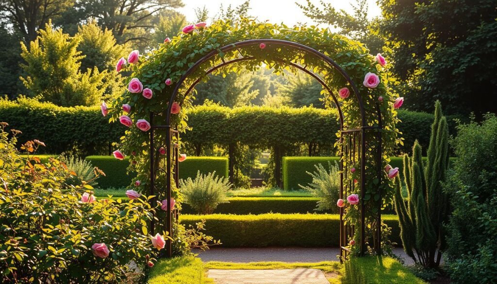 Rosenbogen und Rankhilfen