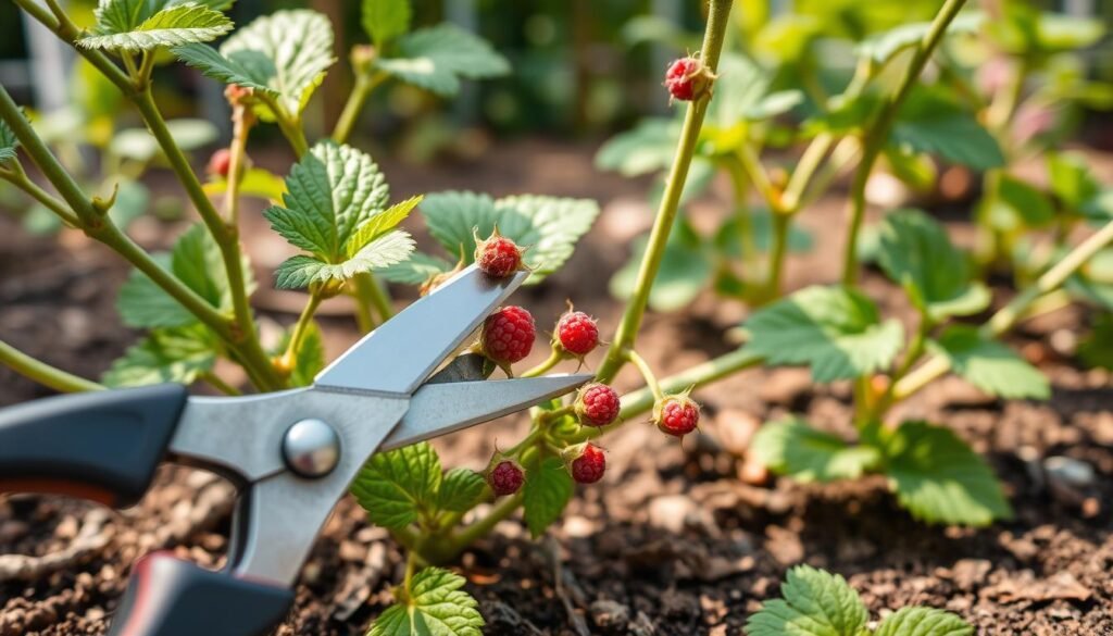 Schnitt und Rückschnitt von Himbeeren