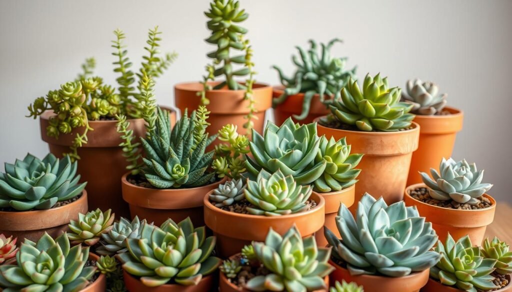 Sukkulenten in Töpfen