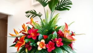 Exotische Blumen dekorieren