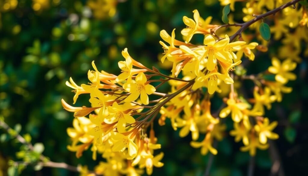 Forsythienblüte als Indikator für den Rosenschnitt Forsythienblüte als Indikator für den Rosenschnitt