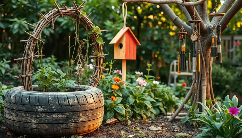 Gartenaccessoires aus recycelten Materialien