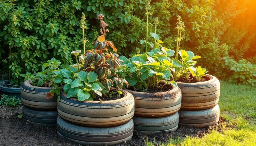 Hochbeete aus Autoreifen