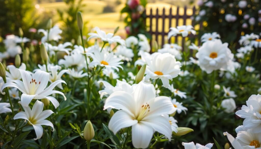 Weiße Blumen im Garten Vorteile
