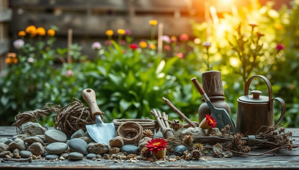 materialien für diy gartendeko