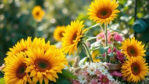 sommerblumen liste mit sonnenblumen