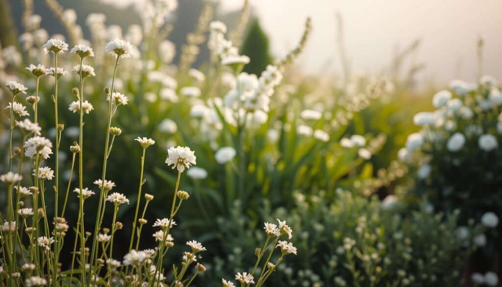 weiß blühende Stauden