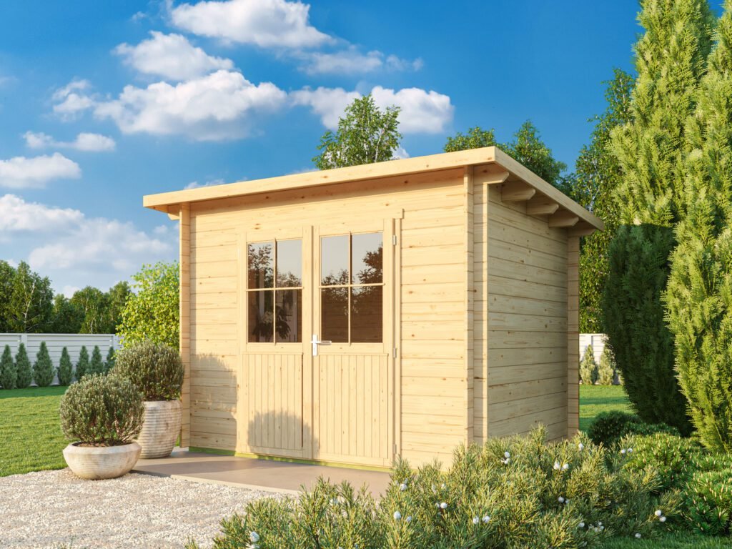 Fjordholz Pultdach Gartenhaus Modell Ezra 2D Fjordholz Pultdach Gartenhaus Modell Ezra 2D
