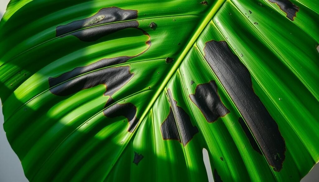 Monstera braune Blattränder