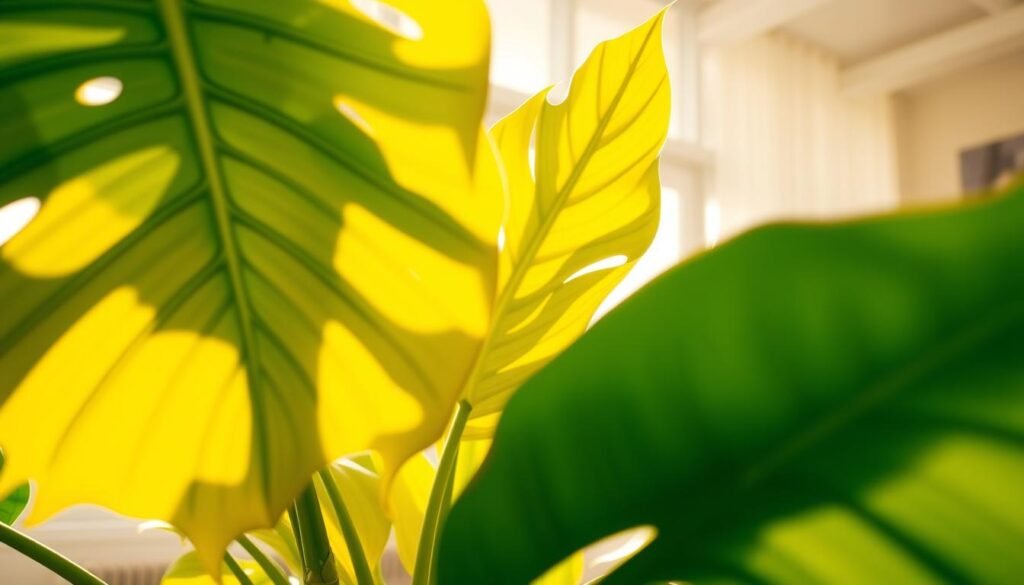 monstera gelbe blätter