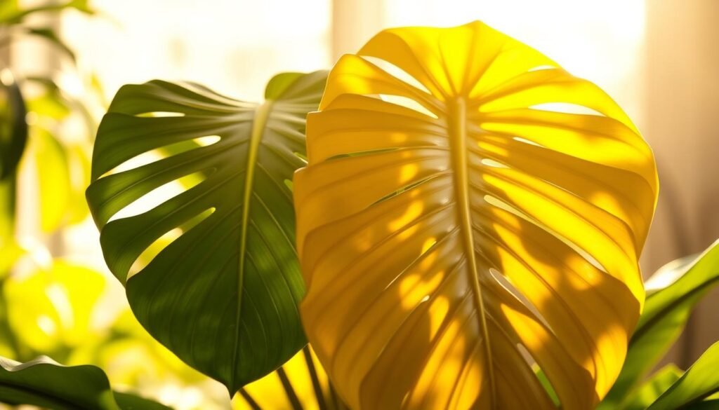 monstera gelbe blätter