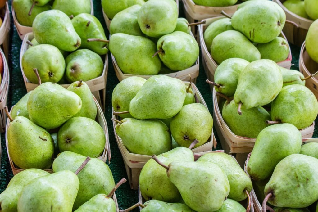 green pear fruits green pear fruits