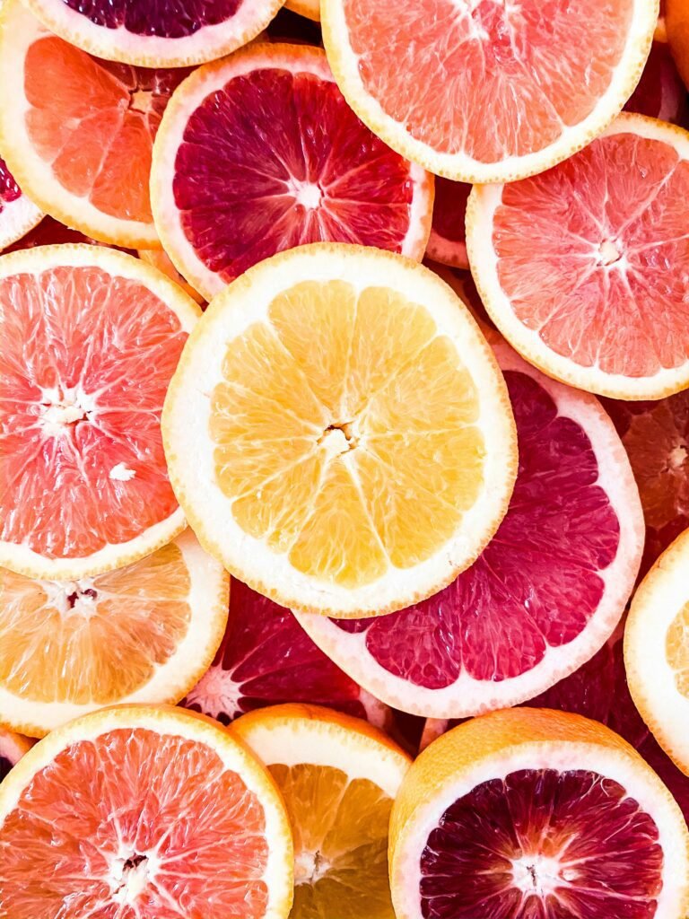 sliced grapefruits sliced grapefruits